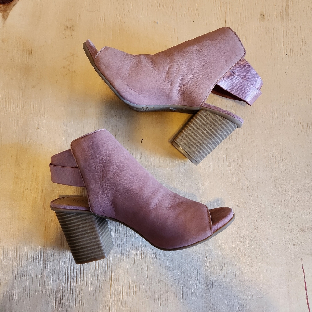 Kenneth Cole Reaction Women's Leather Fridah Fly Open Toe Mauve Bootie - Size 8M - Picture 9 of 13